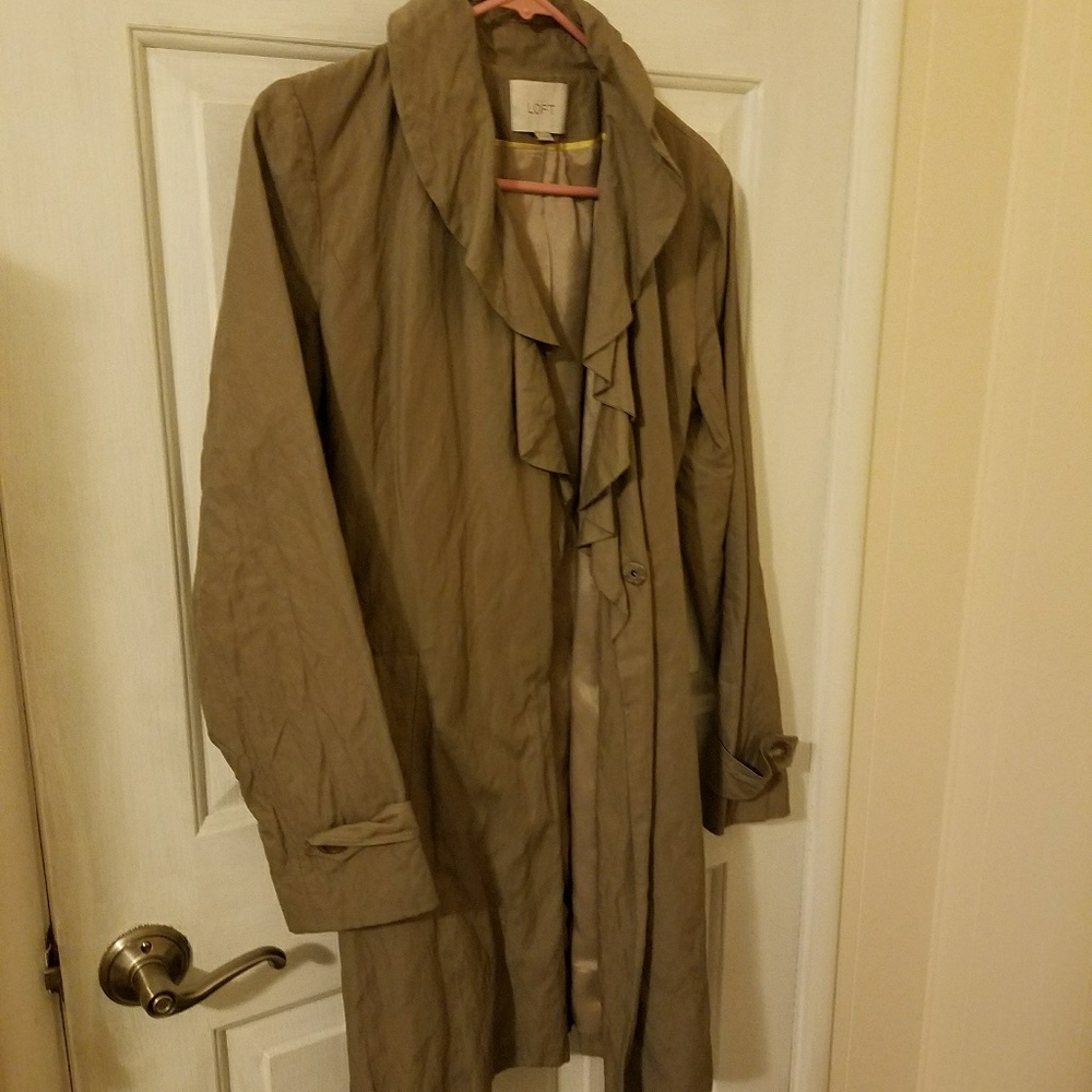 LOFT OLIVE GREEN TRENCH COAT